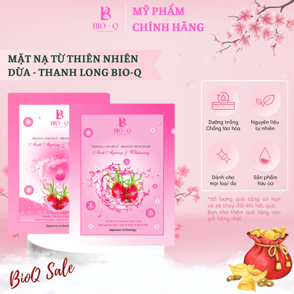 MẶT NẠ DỪA THANH LONG BIOQ - Hình ảnh 3