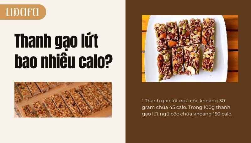 100g thanh gạo lứt ngũ cốc bao nhiêu calo