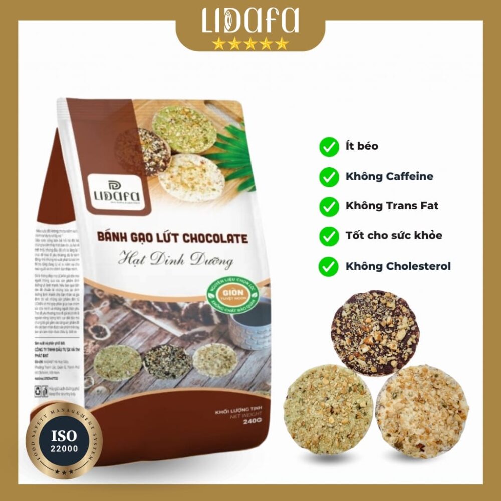 BÁNH GẠO LỨT CHOCOLATE LIDAFA 240G