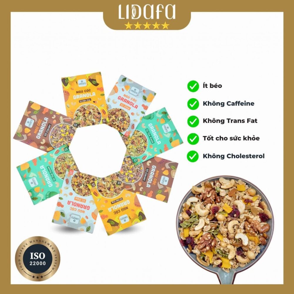 NGŨ CỐC GRANOLA YẾN MẠCH LIDAFA - HỘP 400G